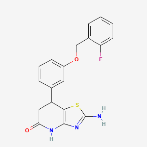 molecular formula C19H16FN3O2S B11475406 2-amino-7-{3-[(2-fluorobenzyl)oxy]phenyl}-6,7-dihydro[1,3]thiazolo[4,5-b]pyridin-5(4H)-one 