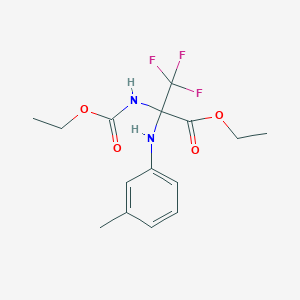 ethyl N-(ethoxycarbonyl)-3,3,3-trifluoro-2-[(3-methylphenyl)amino]alaninate