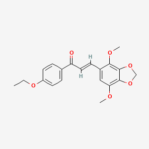 molecular formula C20H20O6 B11475469 (2E)-3-(4,7-dimethoxy-1,3-benzodioxol-5-yl)-1-(4-ethoxyphenyl)prop-2-en-1-one 