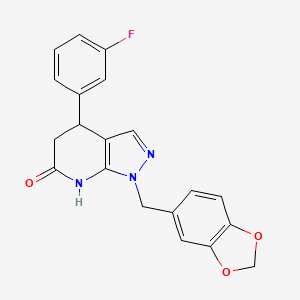 1-(1,3-benzodioxol-5-ylmethyl)-4-(3-fluorophenyl)-1,4,5,7-tetrahydro-6H-pyrazolo[3,4-b]pyridin-6-one