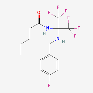 N-{1,1,1,3,3,3-hexafluoro-2-[(4-fluorobenzyl)amino]propan-2-yl}pentanamide