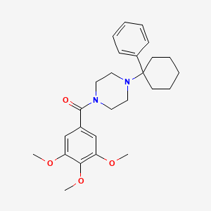 molecular formula C26H34N2O4 B11475498 1-(1-Phenylcyclohexyl)-4-(3,4,5-trimethoxybenzoyl)piperazine 