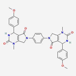 molecular formula C34H32N6O6 B11475501 6,6'-benzene-1,4-diylbis[4-(4-methoxyphenyl)-1-methyl-3,4,6,7-tetrahydro-1H-pyrrolo[3,4-d]pyrimidine-2,5-dione] CAS No. 893782-00-8