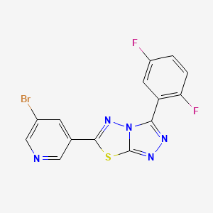 molecular formula C14H6BrF2N5S B11475536 6-(5-Bromopyridin-3-yl)-3-(2,5-difluorophenyl)[1,2,4]triazolo[3,4-b][1,3,4]thiadiazole 