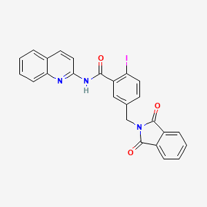 molecular formula C25H16IN3O3 B11475554 5-[(1,3-dioxo-1,3-dihydro-2H-isoindol-2-yl)methyl]-2-iodo-N-(quinolin-2-yl)benzamide 