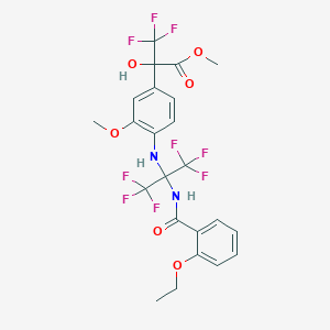 Methyl 2-{4-[(2-{[(2-ethoxyphenyl)carbonyl]amino}-1,1,1,3,3,3-hexafluoropropan-2-yl)amino]-3-methoxyphenyl}-3,3,3-trifluoro-2-hydroxypropanoate