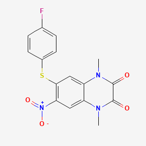 6-[(4-Fluorophenyl)sulfanyl]-1,4-dimethyl-7-nitro-1,4-dihydroquinoxaline-2,3-dione