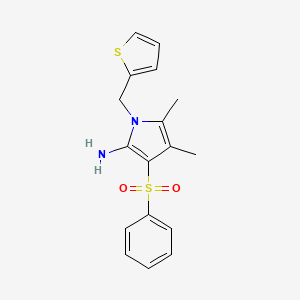 1H-Pyrrol-2-amine, 4,5-dimethyl-3-(phenylsulfonyl)-1-(2-thienylmethyl)-