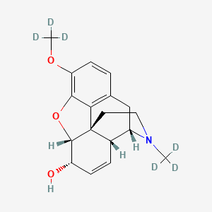 molecular formula C₁₈H₁₅D₆NO₃ B1147560 (4S,4aR,7S,7aR,12bS)-9-(trideuteriomethoxy)-3-(trideuteriomethyl)-2,4,4a,7,7a,13-hexahydro-1H-4,12-methanobenzofuro[3,2-e]isoquinolin-7-ol CAS No. 1007844-34-9