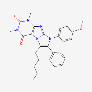 molecular formula C27H29N5O3 B11475621 8-(4-methoxyphenyl)-1,3-dimethyl-6-pentyl-7-phenyl-1H-imidazo[2,1-f]purine-2,4(3H,8H)-dione 