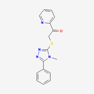 2-[(4-methyl-5-phenyl-4H-1,2,4-triazol-3-yl)sulfanyl]-1-(pyridin-2-yl)ethanone