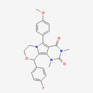 13-(4-fluorophenyl)-8-(4-methoxyphenyl)-3,5-dimethyl-12-oxa-3,5,9-triazatricyclo[7.4.0.02,7]trideca-1,7-diene-4,6-dione