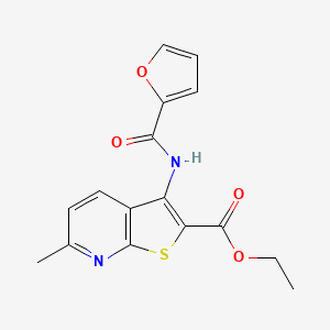 Thieno[2,3-b]pyridine-2-carboxylic acid, 3-[(2-furanylcarbonyl)amino]-6-methyl-, ethyl ester