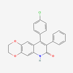 molecular formula C23H16ClNO3 B11475677 9-(4-chlorophenyl)-8-phenyl-2,3-dihydro[1,4]dioxino[2,3-g]quinolin-7(6H)-one 