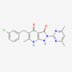 5-(3-chlorobenzyl)-2-(4,6-dimethylpyrimidin-2-yl)-6-methyl-1H-pyrazolo[3,4-b]pyridine-3,4(2H,7H)-dione