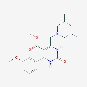 molecular formula C21H29N3O4 B11475694 Methyl 6-[(3,5-dimethylpiperidin-1-yl)methyl]-4-(3-methoxyphenyl)-2-oxo-1,2,3,4-tetrahydropyrimidine-5-carboxylate 