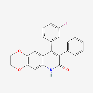 molecular formula C23H16FNO3 B11475713 9-(3-fluorophenyl)-8-phenyl-2,3-dihydro[1,4]dioxino[2,3-g]quinolin-7(6H)-one 