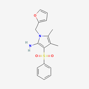 molecular formula C17H18N2O3S B11475729 1-(furan-2-ylmethyl)-4,5-dimethyl-3-(phenylsulfonyl)-1H-pyrrol-2-amine 