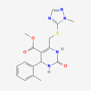 methyl 4-(2-methylphenyl)-6-{[(1-methyl-1H-1,2,4-triazol-5-yl)sulfanyl]methyl}-2-oxo-1,2,3,4-tetrahydropyrimidine-5-carboxylate