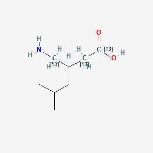 molecular formula C₅¹³C₃H₁₇NO₂ B1147576 rac-Pregabalin-13C3 (100 μg/mL in Methanol) CAS No. 1189980-48-0