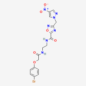 molecular formula C17H16BrN7O6 B11475772 N-(2-{[(4-bromophenoxy)acetyl]amino}ethyl)-3-[(4-nitro-1H-pyrazol-1-yl)methyl]-1,2,4-oxadiazole-5-carboxamide 