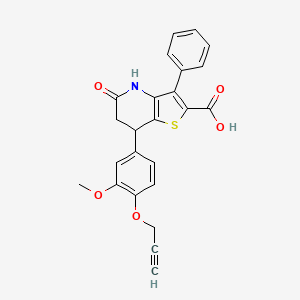 7-[3-Methoxy-4-(prop-2-yn-1-yloxy)phenyl]-5-oxo-3-phenyl-4,5,6,7-tetrahydrothieno[3,2-b]pyridine-2-carboxylic acid