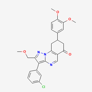 3-(3-chlorophenyl)-8-(3,4-dimethoxyphenyl)-2-(methoxymethyl)-8,9-dihydropyrazolo[1,5-a]quinazolin-6(7H)-one