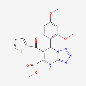 molecular formula C19H17N5O5S B11475823 Methyl 7-(2,4-dimethoxyphenyl)-6-(thiophen-2-ylcarbonyl)-4,7-dihydrotetrazolo[1,5-a]pyrimidine-5-carboxylate 