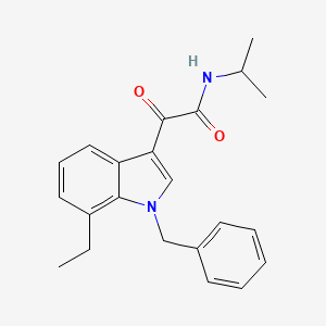 molecular formula C22H24N2O2 B11475824 2-(1-benzyl-7-ethyl-1H-indol-3-yl)-2-oxo-N-(propan-2-yl)acetamide 