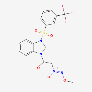 2-[(Z)-methoxy-NNO-azoxy]-1-(3-{[3-(trifluoromethyl)phenyl]sulfonyl}-2,3-dihydro-1H-benzimidazol-1-yl)ethanone