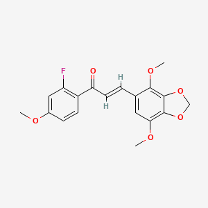 molecular formula C19H17FO6 B11475865 (2E)-3-(4,7-dimethoxy-1,3-benzodioxol-5-yl)-1-(2-fluoro-4-methoxyphenyl)prop-2-en-1-one 