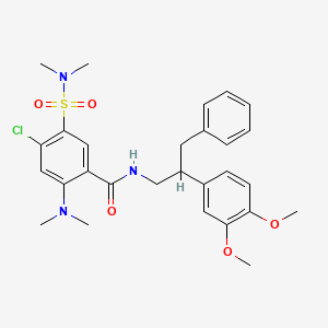 molecular formula C28H34ClN3O5S B11475872 4-chloro-N-[2-(3,4-dimethoxyphenyl)-3-phenylpropyl]-2-(dimethylamino)-5-(dimethylsulfamoyl)benzamide 