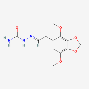 molecular formula C12H15N3O5 B11475889 (2E)-2-[2-(4,7-dimethoxy-1,3-benzodioxol-5-yl)ethylidene]hydrazinecarboxamide 