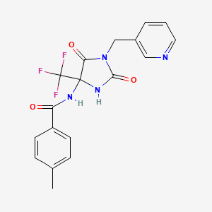 N-[2,5-dioxo-1-(pyridin-3-ylmethyl)-4-(trifluoromethyl)imidazolidin-4-yl]-4-methylbenzamide