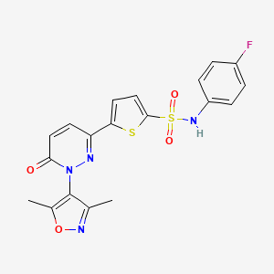 molecular formula C19H15FN4O4S2 B11475899 5-[1-(3,5-dimethyl-1,2-oxazol-4-yl)-6-oxo-1,6-dihydropyridazin-3-yl]-N-(4-fluorophenyl)thiophene-2-sulfonamide 