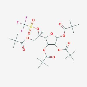 molecular formula C₂₇H₄₃F₃O₁₂S B1147590 (2S,3R,4S,5R)-5-((R)-2-(Pivaloyloxy)-1-(((trifluoromethyl)sulfonyl)oxy)ethyl)tetrahydrofuran-2,3,4-triyl tris(2,2-dimethylpropanoate) CAS No. 226877-03-8