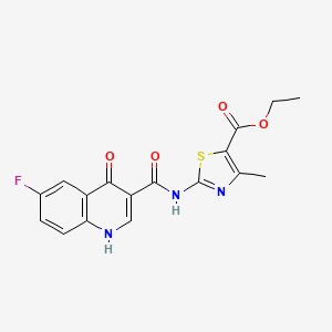 Ethyl 2-{[(6-fluoro-4-hydroxy-3-quinolyl)carbonyl]amino}-4-methyl-1,3-thiazole-5-carboxylate