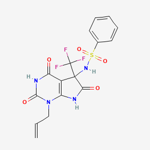 N-[2,4,6-trioxo-1-(prop-2-en-1-yl)-5-(trifluoromethyl)-2,3,4,5,6,7-hexahydro-1H-pyrrolo[2,3-d]pyrimidin-5-yl]benzenesulfonamide