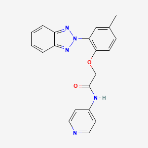 molecular formula C20H17N5O2 B11475971 2-[2-(2H-benzotriazol-2-yl)-4-methylphenoxy]-N-(pyridin-4-yl)acetamide 