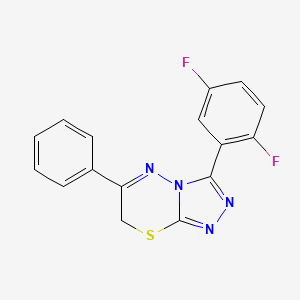 molecular formula C16H10F2N4S B11475975 3-(2,5-difluorophenyl)-6-phenyl-7H-[1,2,4]triazolo[3,4-b][1,3,4]thiadiazine 