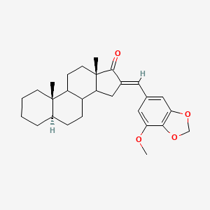 molecular formula C28H36O4 B11476019 (2E)-2-[(7-Methoxy-2H-1,3-benzodioxol-5-YL)methylidene]-9A,11A-dimethyl-hexadecahydro-1H-cyclopenta[A]phenanthren-1-one 