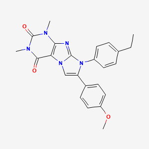 molecular formula C24H23N5O3 B11476026 8-(4-ethylphenyl)-7-(4-methoxyphenyl)-1,3-dimethyl-1H-imidazo[2,1-f]purine-2,4(3H,8H)-dione 