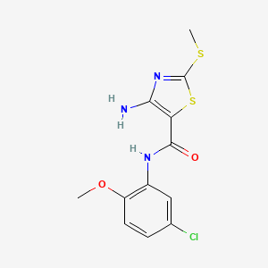 molecular formula C12H12ClN3O2S2 B11476036 4-amino-N-(5-chloro-2-methoxyphenyl)-2-(methylsulfanyl)-1,3-thiazole-5-carboxamide 