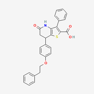 5-Oxo-3-phenyl-7-[4-(2-phenylethoxy)phenyl]-4,5,6,7-tetrahydrothieno[3,2-b]pyridine-2-carboxylic acid