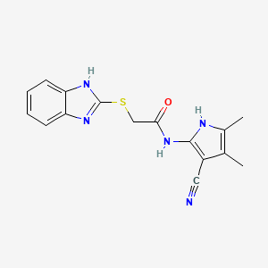 2-(1H-benzimidazol-2-ylsulfanyl)-N-(3-cyano-4,5-dimethyl-1H-pyrrol-2-yl)acetamide