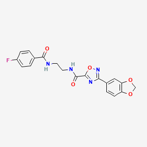 3-(1,3-benzodioxol-5-yl)-N-(2-{[(4-fluorophenyl)carbonyl]amino}ethyl)-1,2,4-oxadiazole-5-carboxamide