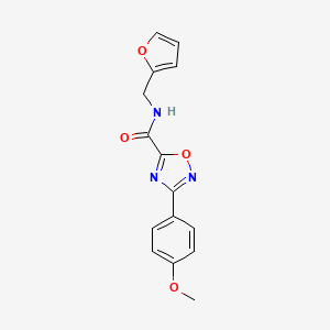 molecular formula C15H13N3O4 B11476094 N-(furan-2-ylmethyl)-3-(4-methoxyphenyl)-1,2,4-oxadiazole-5-carboxamide 