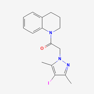 molecular formula C16H18IN3O B11476102 1-(3,4-dihydroquinolin-1(2H)-yl)-2-(4-iodo-3,5-dimethyl-1H-pyrazol-1-yl)ethanone 