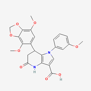 7-(4,7-dimethoxy-1,3-benzodioxol-5-yl)-1-(3-methoxyphenyl)-5-oxo-4,5,6,7-tetrahydro-1H-pyrrolo[3,2-b]pyridine-3-carboxylic acid