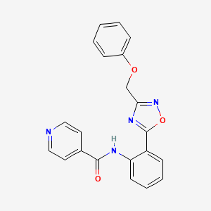 N-{2-[3-(phenoxymethyl)-1,2,4-oxadiazol-5-yl]phenyl}pyridine-4-carboxamide